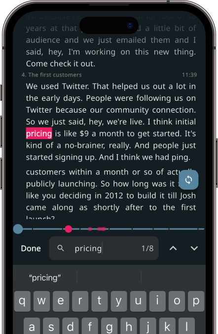 Metacast: podcast app with transcripts