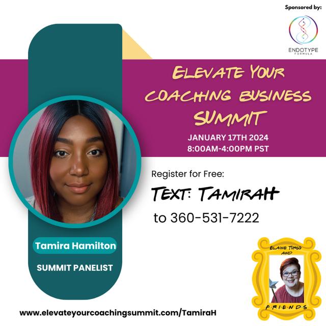 Meet the Panelist - Elevate your Coaching Business Summit Panelist Tamira Hamilton - podcast episode cover