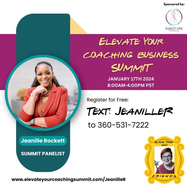 Meet the Panelist Jeanille Rockett of Elevate your Coaching Business Summit. Topic: Organic Marketing Strategy - podcast episode cover